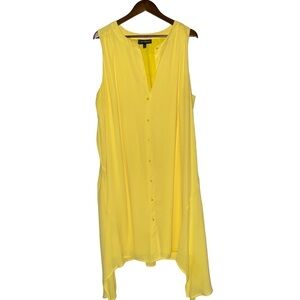 Lane Bryant Yellow Lined‎ Tunic Dress Women 22/24 Dainty Feminine Summer Flowy
